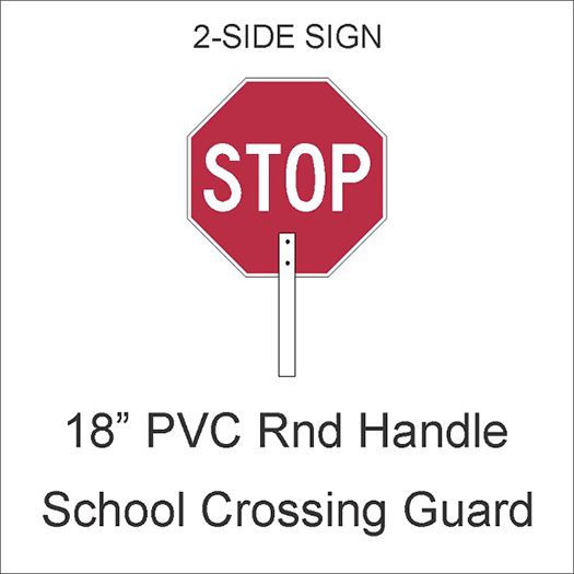 STOP PADDLE 2-SIDED W/ PVC HANDLE 18″