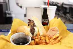 French dip sandwhich with fries