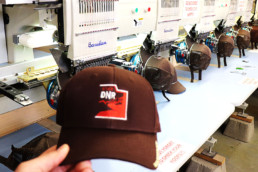 Hat with embroidered logo