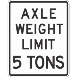 axle weight limit tons sign