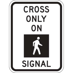 cross only on signal sign