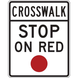 crosswalk stop on red sign