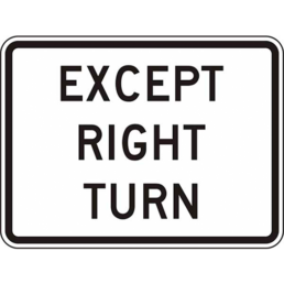 except right turn