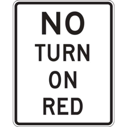 no turn on red sign