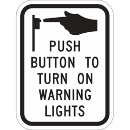 push button to turn on warning lights sign