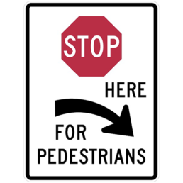 stop here for pedestrians 36 by 48 sign