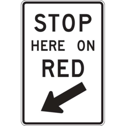 Stop here on red sign