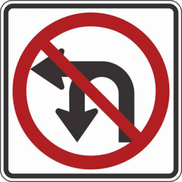 no left turn no u turn symbol sign