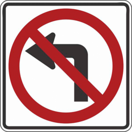 no left turn symbol sign