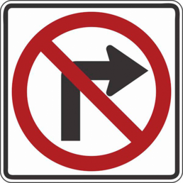 no right turn symbol sign