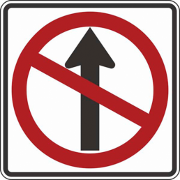 no straight through symbol sign