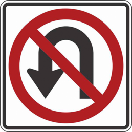 no u turns symbol sign