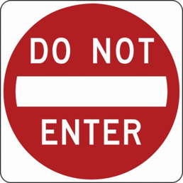 Do not enter sign