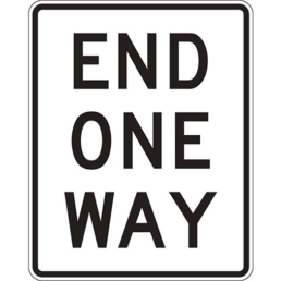 End one way sign