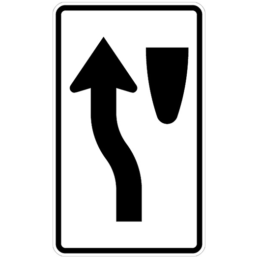 Narrow keep left sign