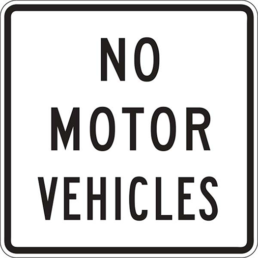 No motor vehicles sign