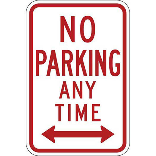 NO PARKING ANY TIME DOUBLE ARROW – Utah Correctional Industries