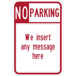 No parking enter text sign