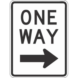 One way with arrow right sign