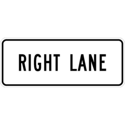 Right lane sign