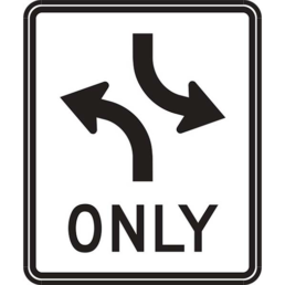 two way left turn only sign