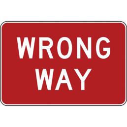 wrong way sign