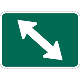 Bicycle double 45 up left arrow sign