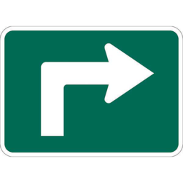 Bicycle right advance turn arrow sign