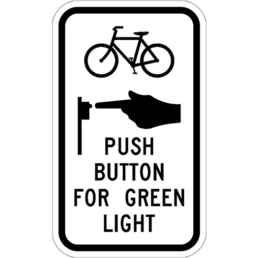 Bicycle push button sign