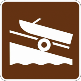 Boat ramp symbol sign