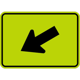 Diagonal downward left arrow sign