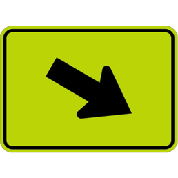 Downward diagonal right arrow sign