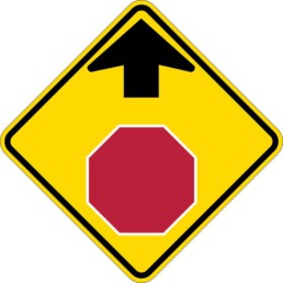 Stop ahead sign