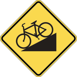 Hill bicycle symbol sign