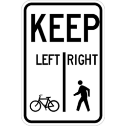 Keep left right sign