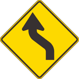 Left reverse curve sign