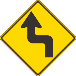 Left reverse turn sign