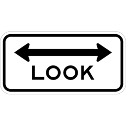 Look double arrow sign