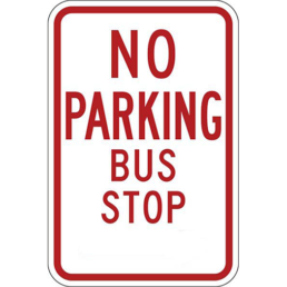 No parking bus stop sign