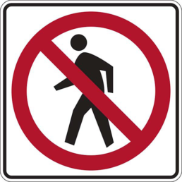 No pedestrian crossing sign