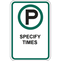 Parking ok specify time sign