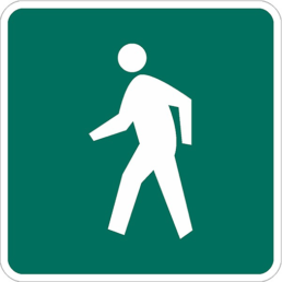 Pedestrian permitted symbol sign