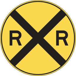 Railroad crossing advance sign