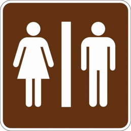 Recreational restroom sign