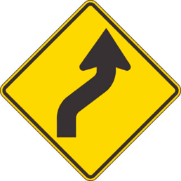 Right reverse curve sign