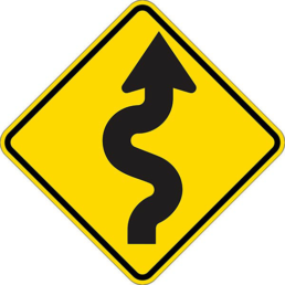 Right winding road signal