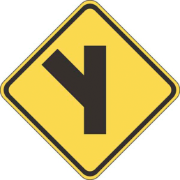 Side road oblique left symbol sign