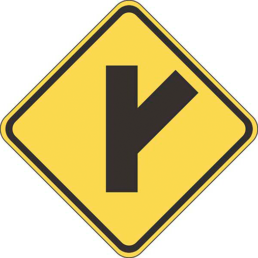Side road oblique right symbol sign
