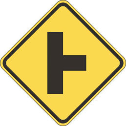 Side road symbol sign