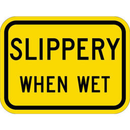 Slippery when wet sign